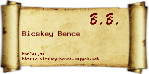 Bicskey Bence névjegykártya